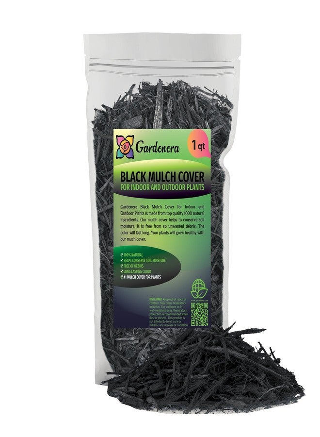 Gardenera Premium Black Mulch Cover - Enhance Your Landscape with Vibrant Color and Nutrient-Rich Benefits - 1 Quart - Image 1